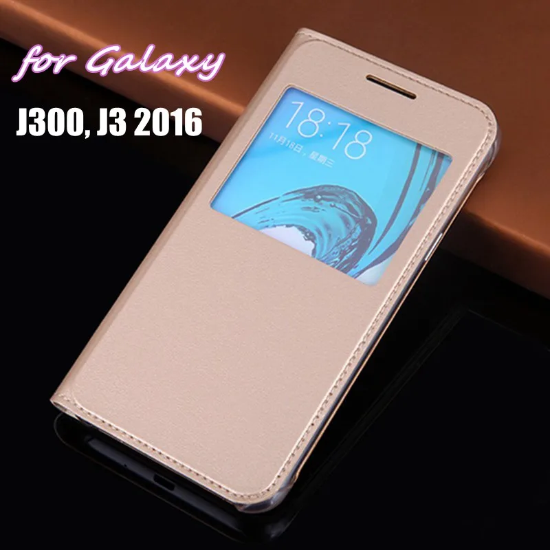 

Slim View Shell Phone Sleeve Bag Leather Case Flip Back Cover Mask For Samsung Galaxy J3 2016 J320 J320F J320H J300 J300F J300H