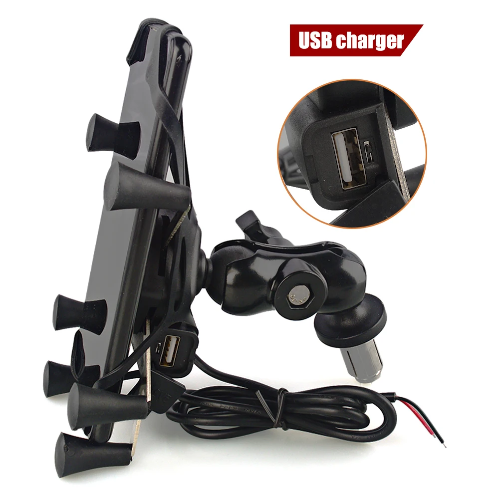 Motorcycle Bike Mobile Phone Stand Holder With USB Charger Socket phone Mount bracket For Samsung Galaxy S8 HuaWei | Автомобили и
