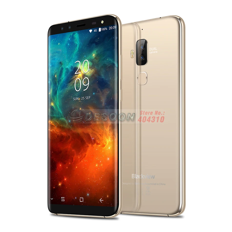 Blackview S8 смартфон 5,7 "18:9 соотношение сторон Бесконечность Экран 4G 4 камеры 4G B + 6 4G B mt6750t восемь ядер отпечатков пальцев мобильный телефон