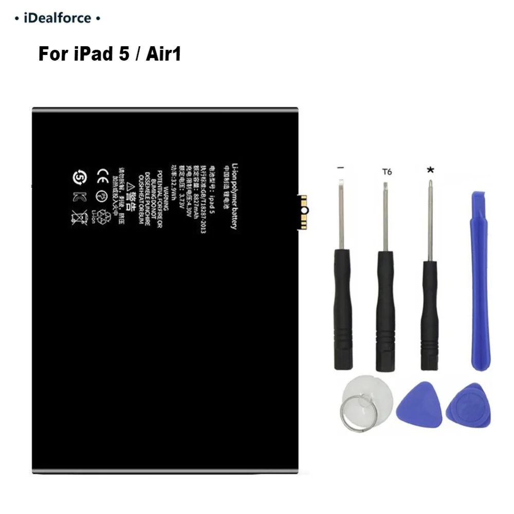 

High Quality Replacement Internal Li-ion 8827mAh Battery For iPad5 Air1 iPAD5 Tablet Batteries with tool kit / A1474 A1475