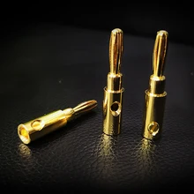 1 шт., Чистый медный позолоченный усилитель с банановой головкой, динамик, кабель для динамика, разъем, сварочный кабель, аудио разъем, клеммный блок