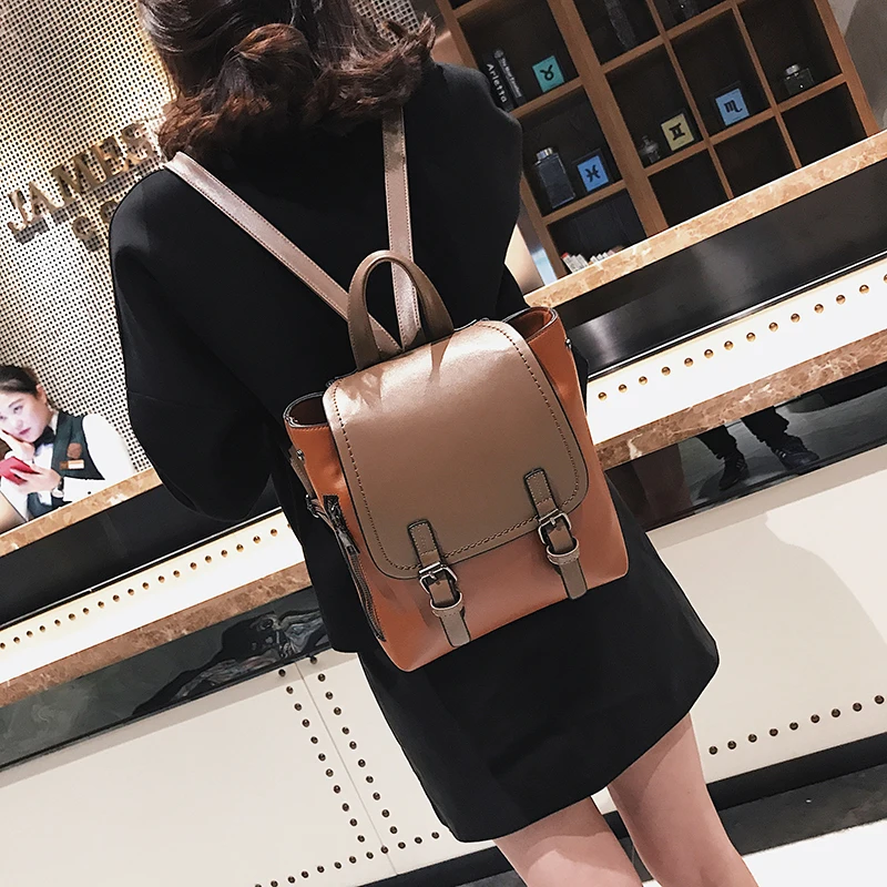 2018 Hot Fashion Women Backpack PU Leather Bag for Teenager Girls Women Backpack School Bags Top-handle Ladies Backpack Mochilas (8)