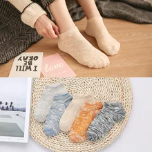 5 пар, женские короткие носки, милые цветные полосатые милые хлопковые женские носки с героями мультфильмов, повседневные короткие носки