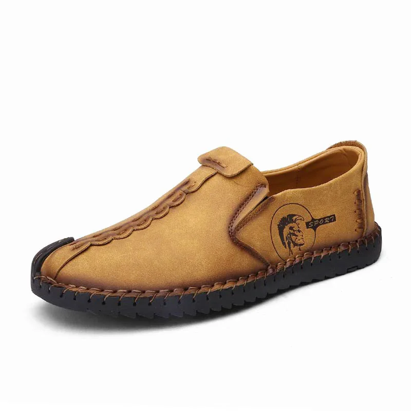Appartements A Hombre b Asifn Rétro De black Grande Cuir b b Printemps black a Split Chaussures Caoutchouc brown Taille yellow Pour yellow brown En Mocassins Zapatos Automne Homme a Hommes Casual Rqq6Ow4UH