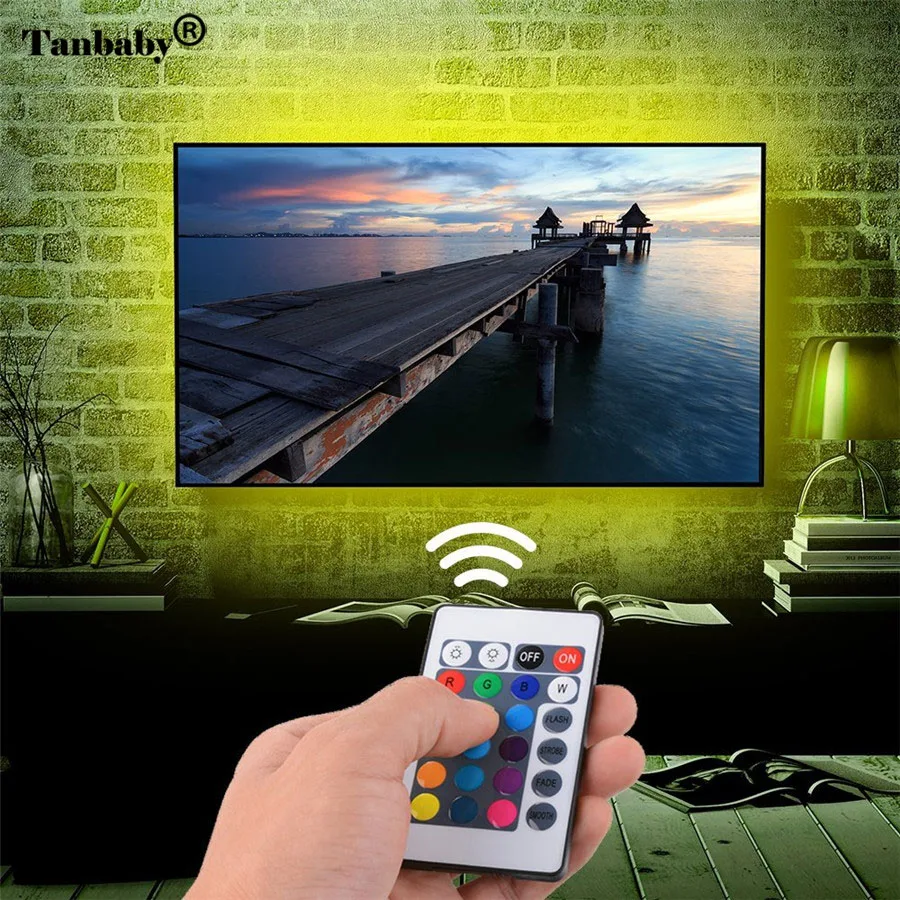 

2M TV LED Light Strip RGB DC5V USB Lamp SMD 5050 Waterproof Flexible LED Tape With Remote Controller for TV Backlight