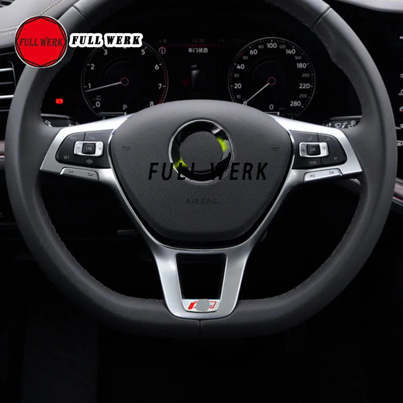

1 pc Metal Car Steering Wheel Cover Sticker Trim Cap Decoration for Volkswagen Touareg 2019 Car Styling Accessories