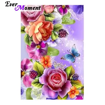 

Ever Moment Diamond Painting Flower Butterfly Full Square Drill Mosaic Handmade Decoration For Home Diamond Embroidery 3F209
