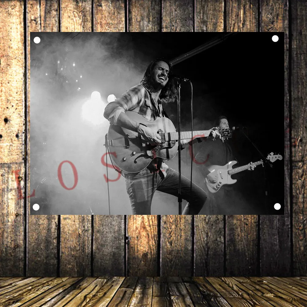 

Rock \ hip hop \ jazz \ reggae \ heavy metal music Flag Cloth Banners Wall paintings Retro Poster Music Party Background Decor