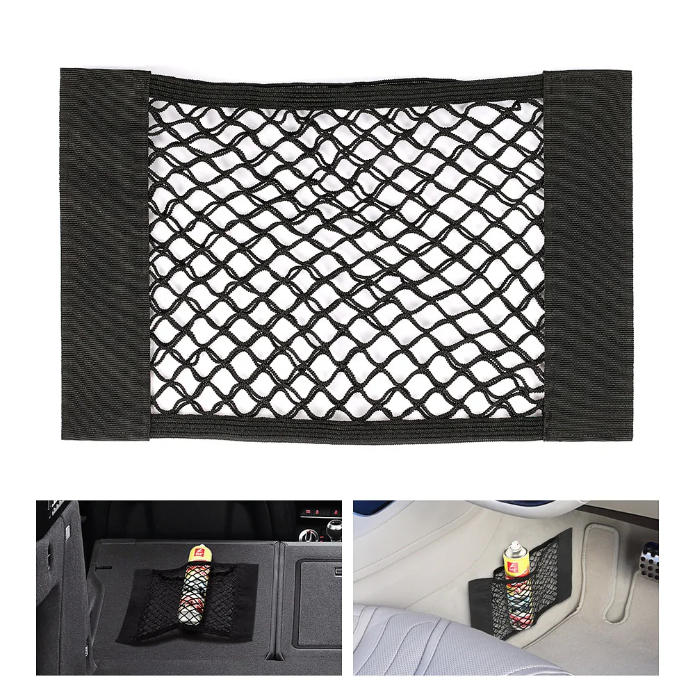 

Car Organizer Car Back Rear Trunk Seat Elastic String Net Mesh Car Magic Sticking Holder Pocket For Car Trunk Auto Accessories