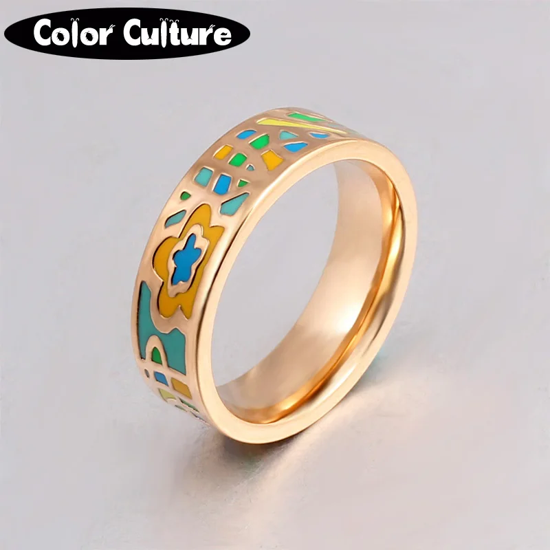 

2017 New Classic Rings for Women Stainless Steel Multi-Color Fashion Pretty Colorful Ring