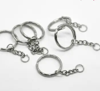 

Free Shipping 200PCs Silver Tone Key Chains Key Rings 42 x 25 long