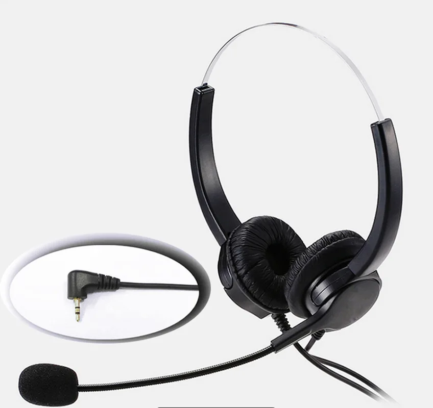 2.5mm plug Lightweight Headphone with MIC microphone call center