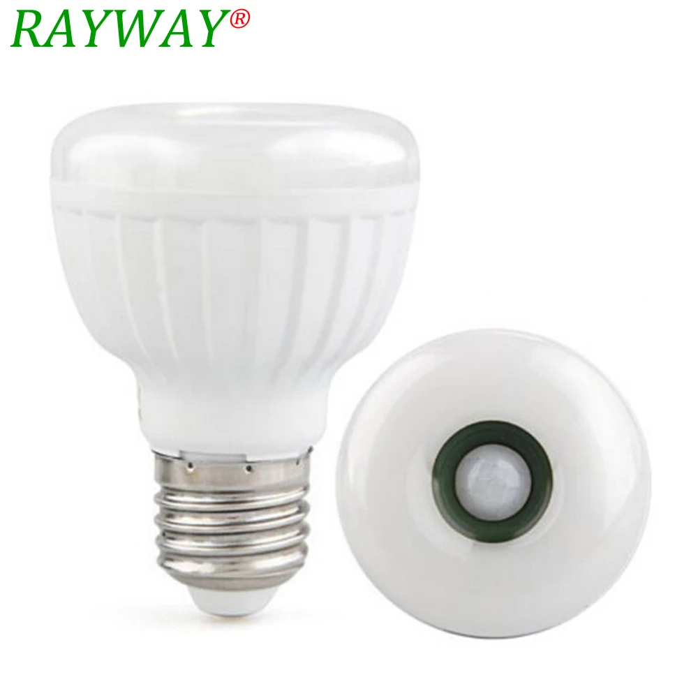 

RAYWAY LED Emergency Light Bulb E27 SMD3528 5W Infrared PIR Motion Sensor Detector Lamp Induction Light For Corridors/Cloak Room