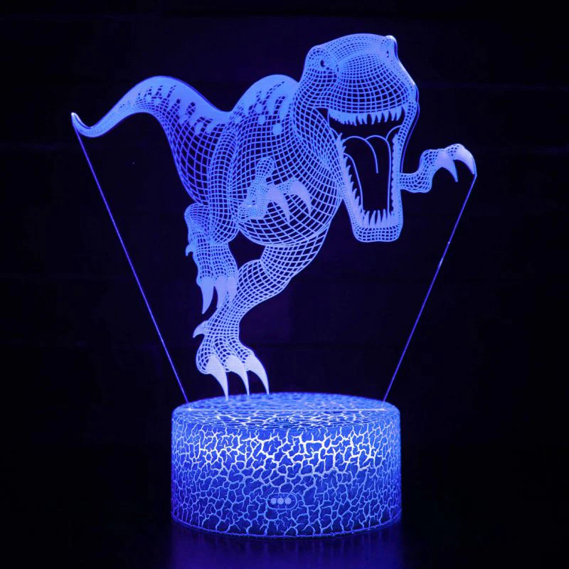 

LED Visual Light 3D Visual Illusion Light Dinosaur Colorful Changed Valentine's Day Gift Decorative Holiday Desktop Ornaments