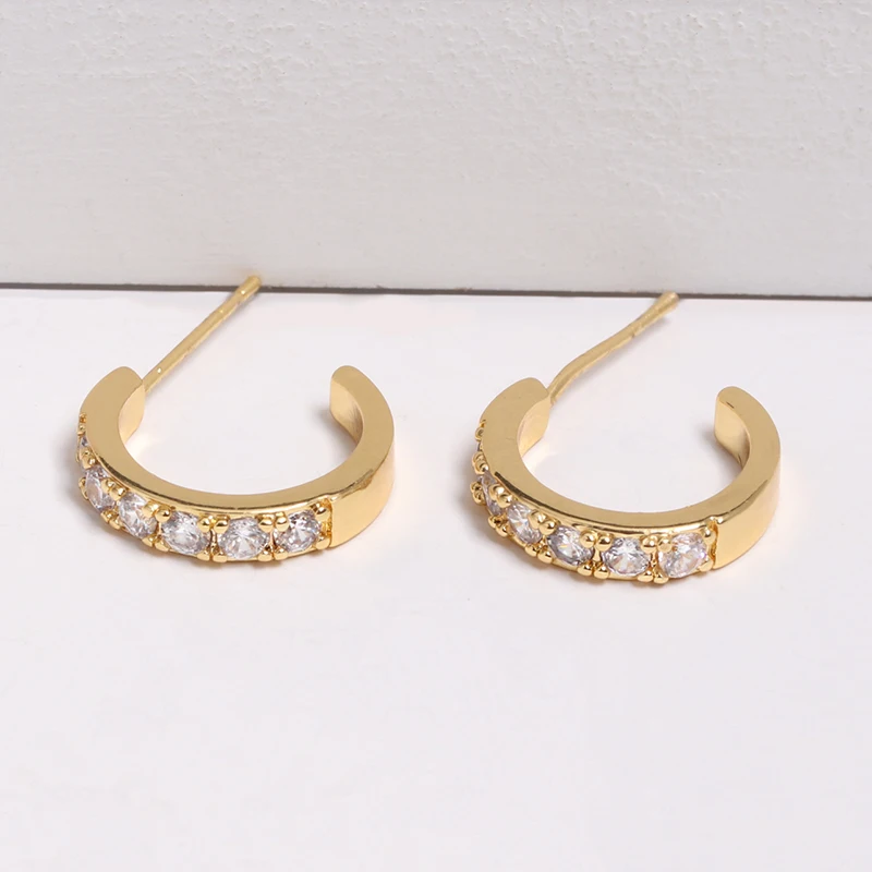 Модные новые классические геометрические серьги, роскошные золотые круглые CZ серьги для женщин, вечерние ювелирные изделия, подарок - Окраска металла: 502-WH