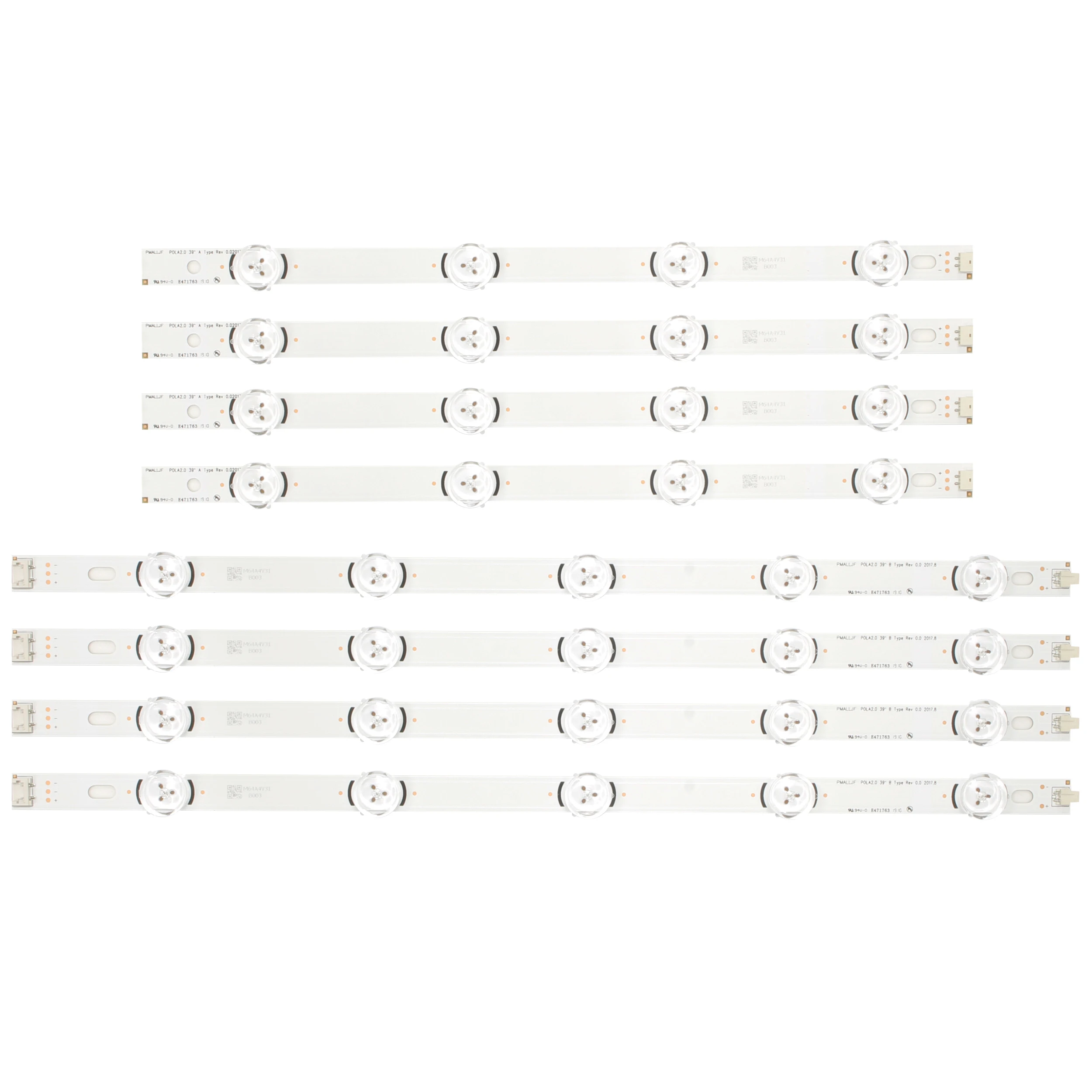 

New 1set =8pcs(4A+4B) LED backlight bar forTV HC390DUN-VCFP1-21X 39LN5400 39LA6200 For LG innotek POLA 2.0 POLA2.0 39"A/B type