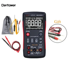 Q1 True-RMS Digital Multimeter Auto Button 9999 Counts With Analog Bar Graph AC/DC Voltage Ammeter Current Ohm Transistor Tester