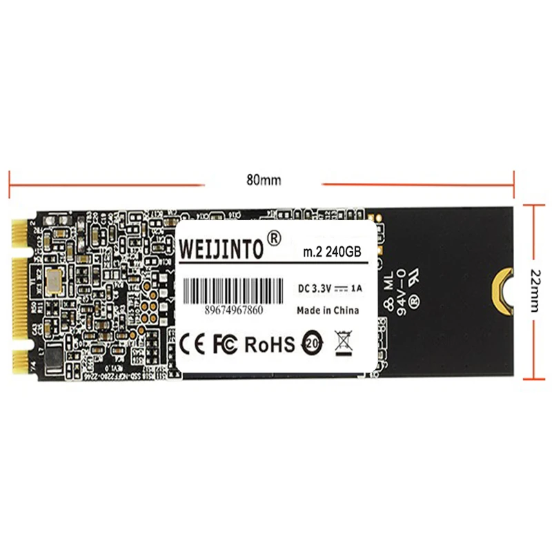 WEIJINTO NGFF m.2 SSD 256gb 240GB 500gb 512gb 1 ТБ 2280 SATA m2 Внутренний твердотельный накопитель для ноутбука