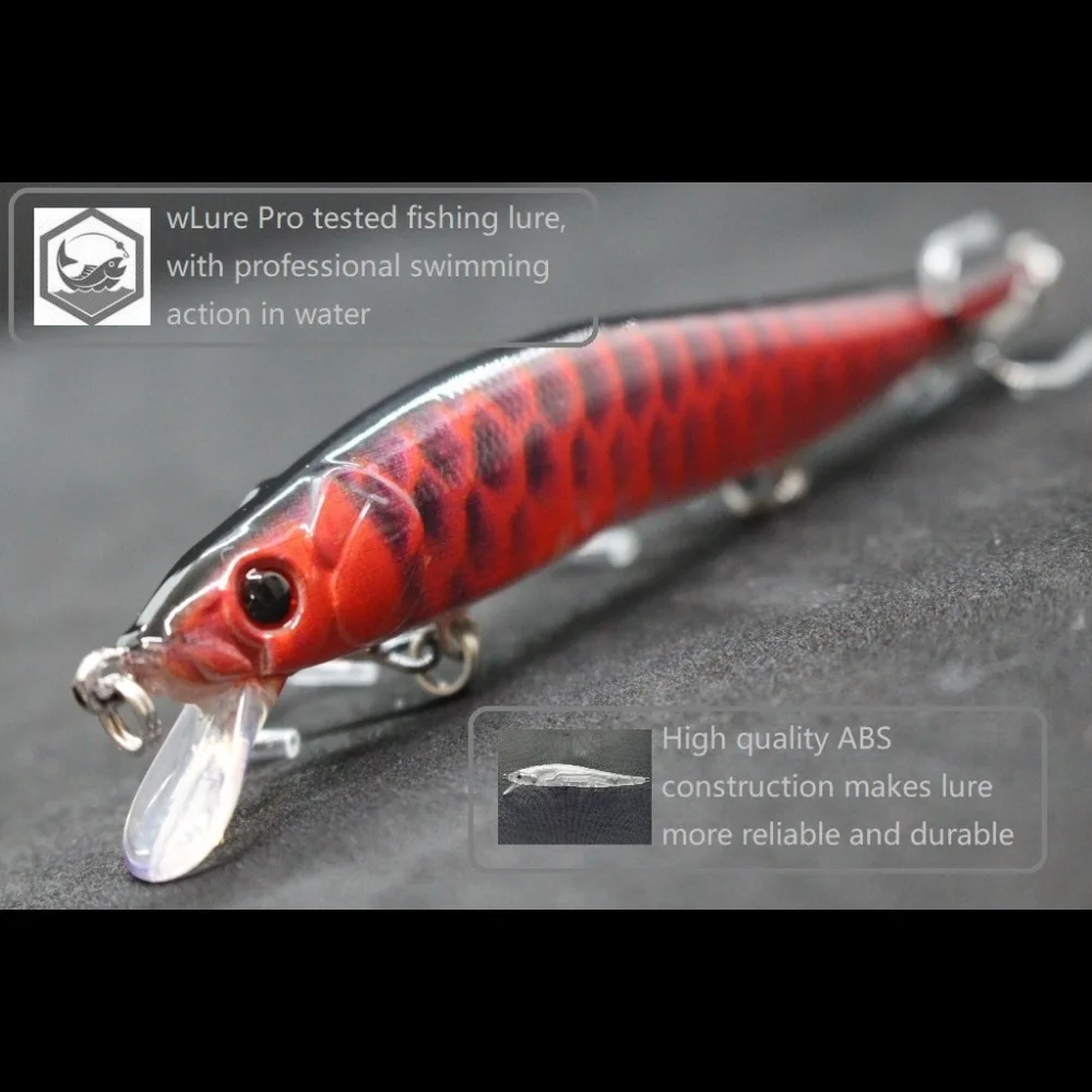 WLure أسماك Crankbait الطعم الثابت ضيق تمايل البطيء غرق Jerkbait نابض بالحياة RealSkin اللوحة الصيد إغراء HM262S WLure أسماك Crankbait الطعم الثابت ضيق تمايل البطيء غرق Jerkbait نابض بالحياة RealSkin اللوحة الصيد إغراء HM262S