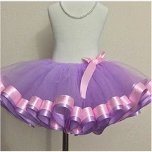 Модная Пышная юбка-пачка из тюля для девочек; милая детская юбка-пачка принцессы с лентой для маленьких девочек; бальное платье для дня рождения; юбка-американка
