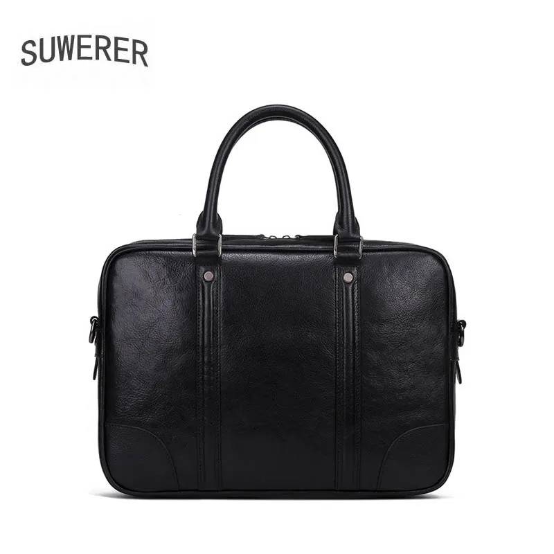 SUWERER 2019 New men Genuine Leather bags Handmade Carved luxury fashion cowhide tote men bags designer Men's briefcase SUWERER 2019 New men Genuine Leather bags Handmade Carved luxury fashion cowhide tote men bags designer Men's briefcase