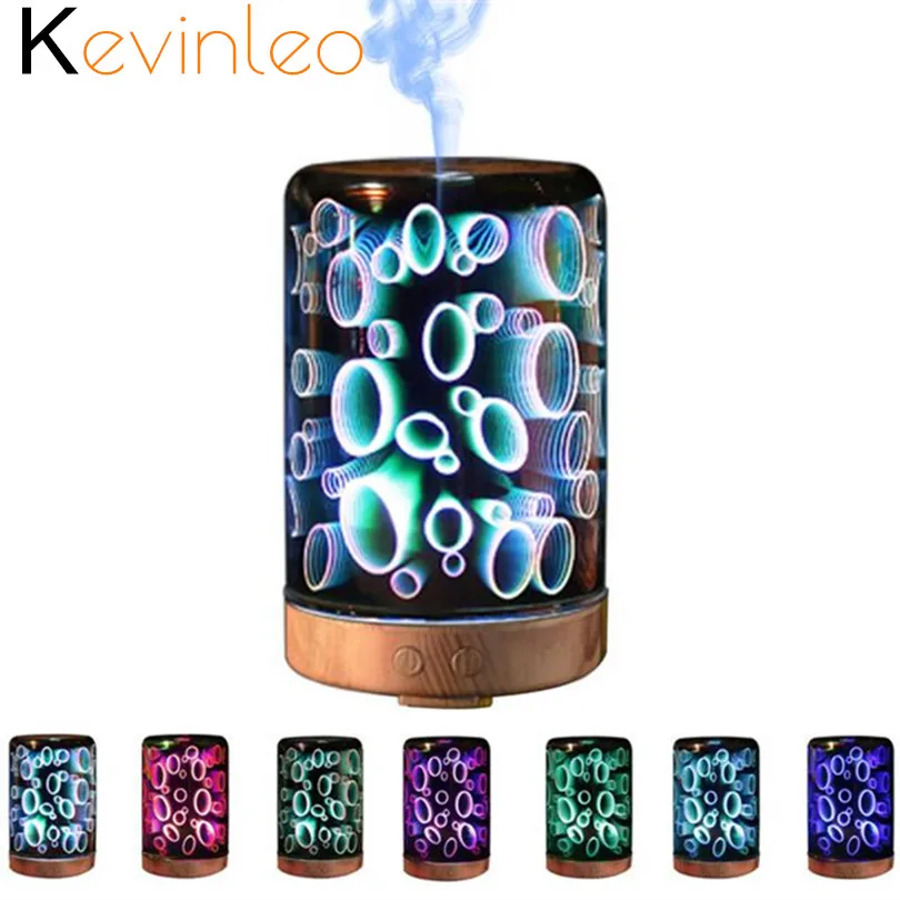 

3D Essential Oil Diffuser Lamp Night 100-240V 100ml 3D Light Essential Oil Aroma Diffuser Ultra-quiet Portable Ultrasonic