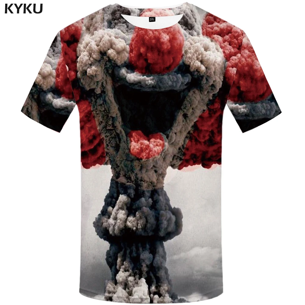 

KYKU Clown T Shirt Men Bubble Tshirt Magic Funny Tshirts Punk Rock Clothes Film 3d T-shirt Anime Mens Clothing 2018 Summer Top