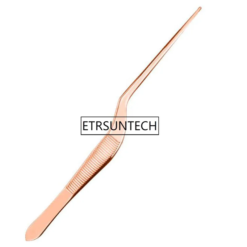 

13.9cm/5.47inch Professional Chef Plating Tweezer Tongs Serving Presentation Stainless Steel Offset Kitchen Tool 100pcs