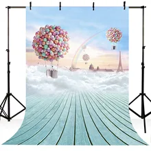 Angepasst Vinyl Fotografie Hintergrund Cartoon Blau Sky Balloons Regenbogen Dreamland Kinder Kulissen für Foto Studio ZR 165