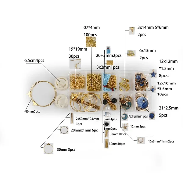 DIY серьги материал посылка набор ювелирных изделий Аксессуары(1 компл. = 10 пар серьги могут быть сделаны - Цвет: Blue 10 Pairs