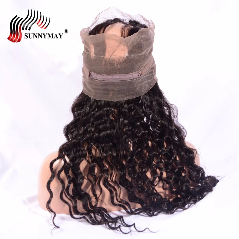 Suunymay Pre Plucked 360 Lace Frontal Loose Deep Wave Brazilian Virgin Human Hair Lace Frontal Closure With Baby Hair