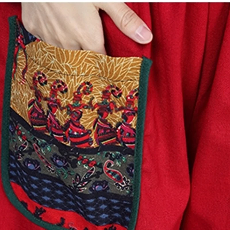 Женский этнический винтажный костюм Hanfu Брюки с карманами и топ комплект из двух
