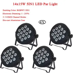 4 шт./лот Новый 14x15 Вт RGBWA 5IN1 светодио дный LED Par свет DMX сценические огни Par может вечерние KTV диско DJ алюминиевый сплав светодио дный