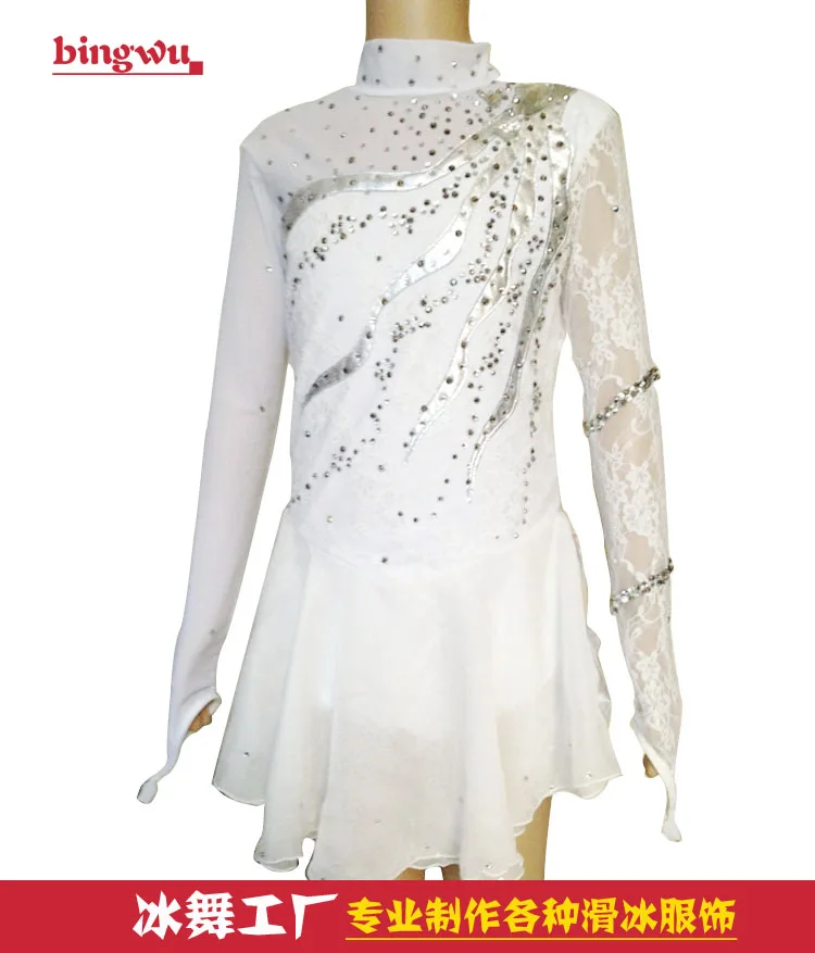 white figure skating dresses font b women b font crystals girls competition skating font b clothing