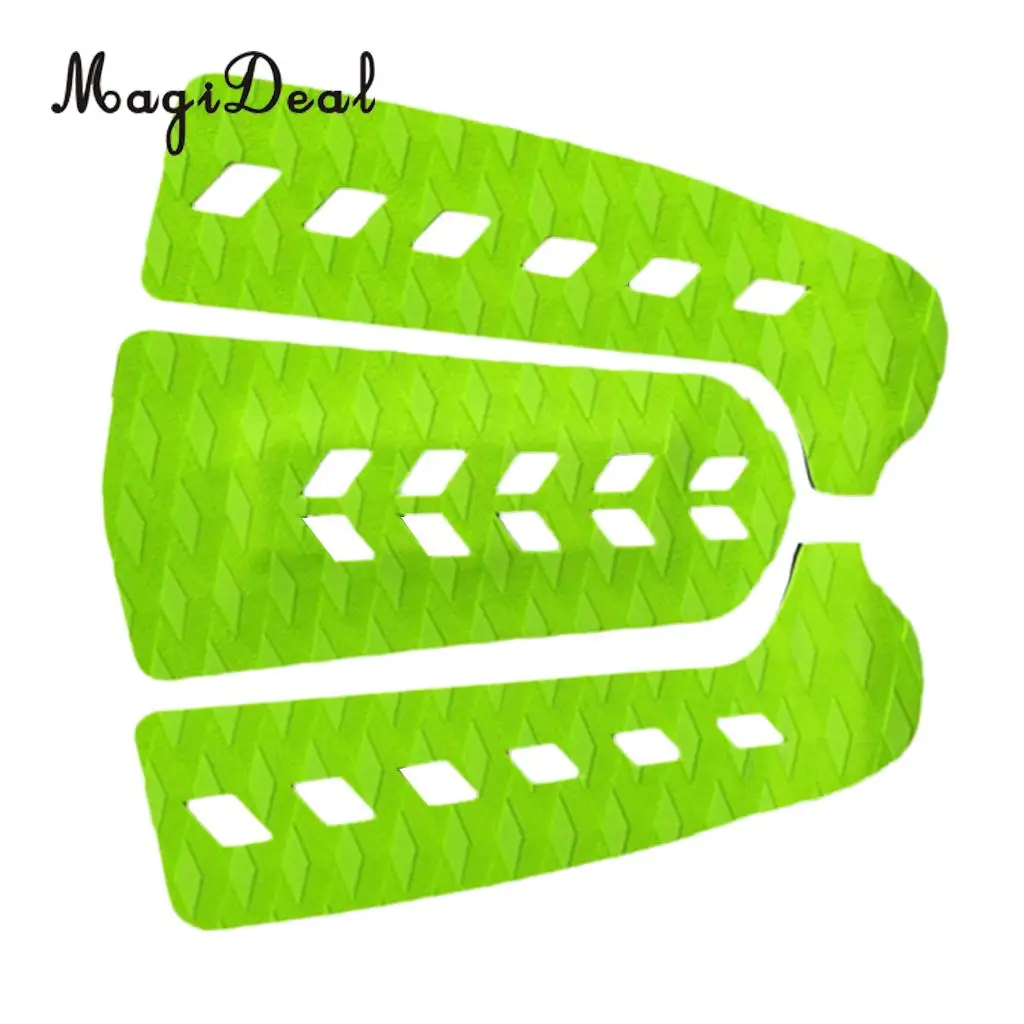 MagiDeal 3Pcs Surfboard Surf SUP Paddleboard Traction Pad Tail Pad Deck Grips Yellow/Green/Red/Blue