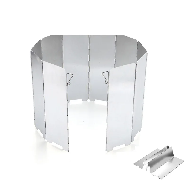 

9 Plates Stove Windshield Portable and Foldable Outdoor Camping Cooking Cooker Gas Stove Aluminium Alloy Wind Screen Shield