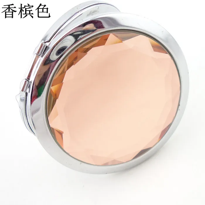 Espelho de Maquiagem Presente do Casamento Mulher Dobrável Espelho Compacto Cristal Metal Bolso Cosmético 100 Pçs - Lote 70mm 16 Mulher 70mm dobrável espelho de maquiagem espelho