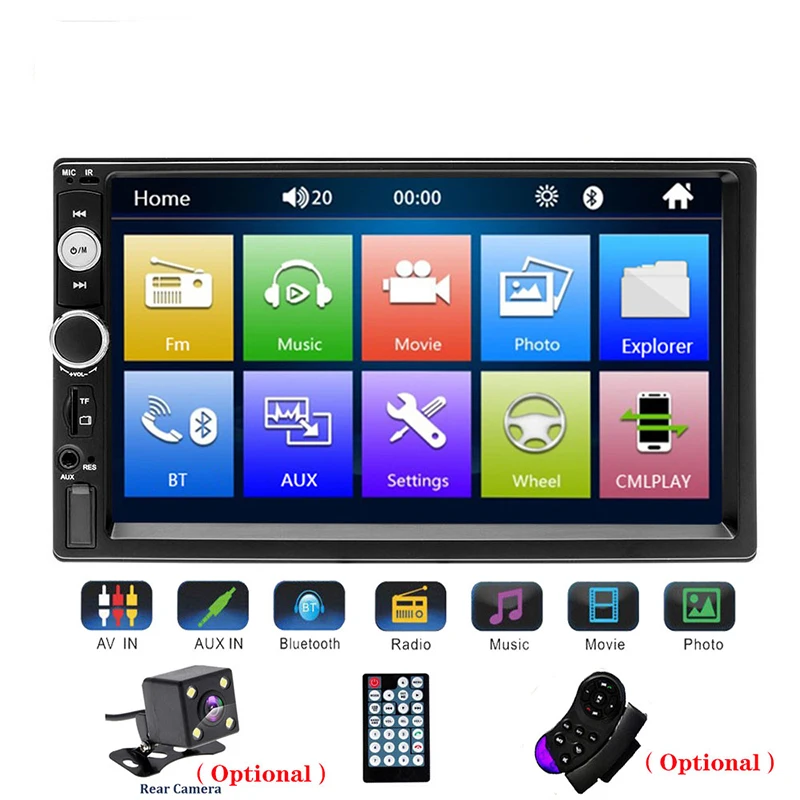 

Car multimedia player Bluetooth player MP5 video playback Touch sensitive screen Car radio backup camera car dvd player