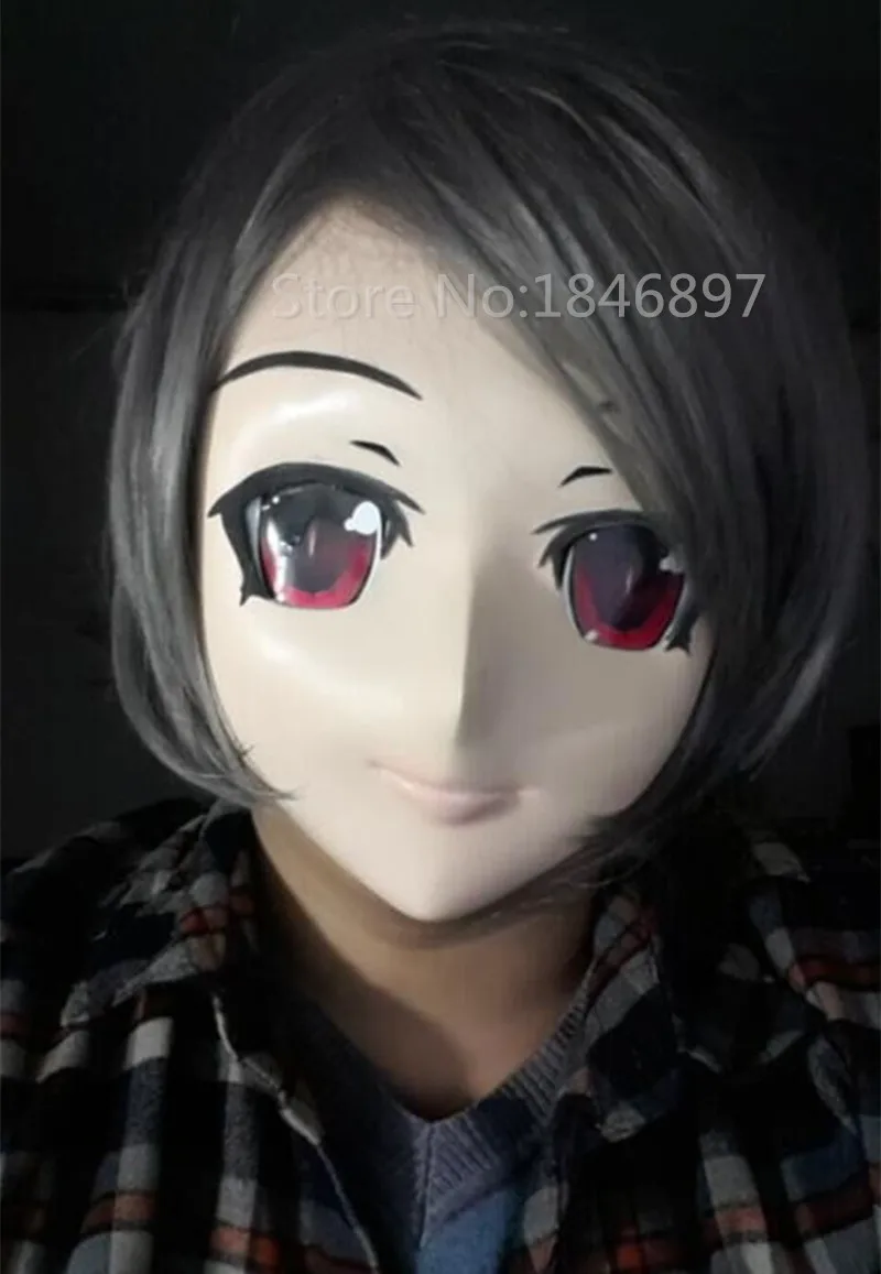 hot sale handmade silicone half head male face kig anime mask kigurumi cosplay crossdresser role can be customize
