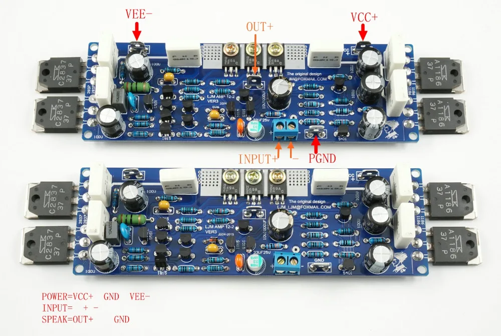 

HIFI Stereo Audio Amplifier Board MX50 2SA1186 2SC2837 L12-2