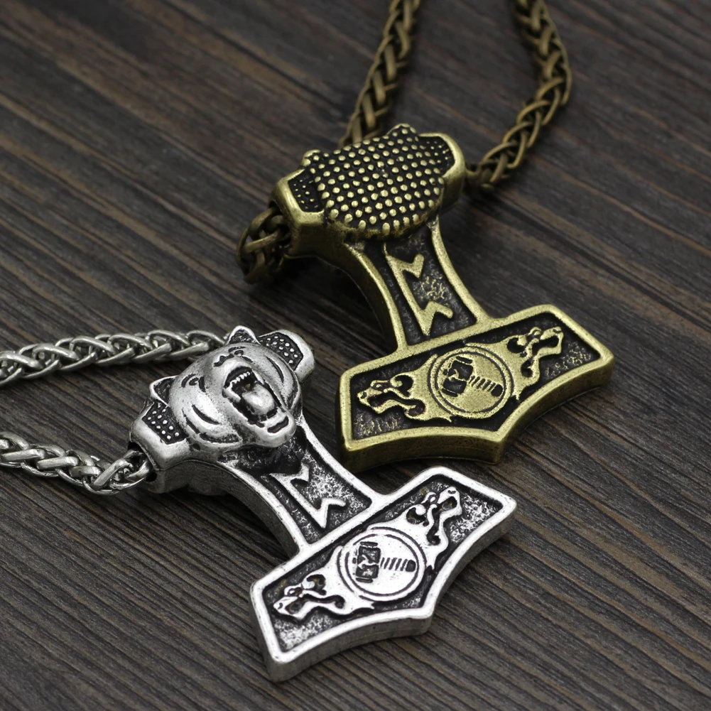 Viking Thor Hammer Odin Wolf ожерелье для мужчин Mjolnir с подвеской в форме руны амулеты