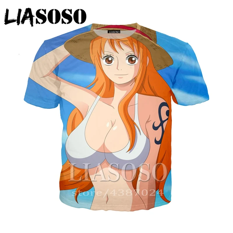 LIASOSO аниме одна штука Nami 3d печать забавная футболка Мужская и женская