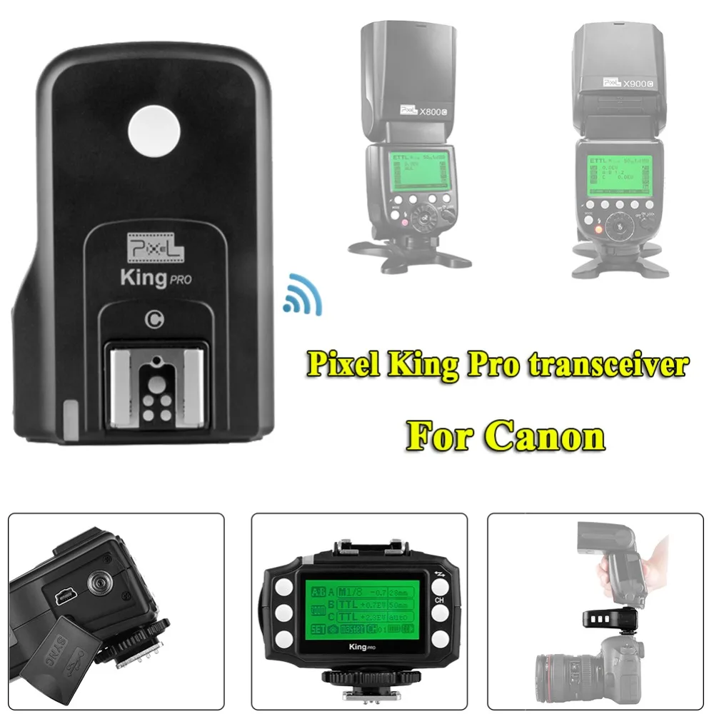 

Pixel King PRO Transceiver 2.4G Wireless TTL High-Speed Flash Trigger Transceiver For Canon 1100D 1000D 700D 750D 760D 650D 600D