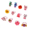 10 pièces en plastique coloré enfants anneaux dessin animé mignon haute qualité bijoux cadeaux pour garçons et filles ► Photo 2/6