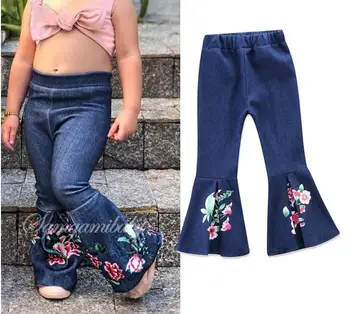 

5pcs/lot girls pants children clothing flare pants denim jeans Girls pants 2-7T sylvia 44451377623