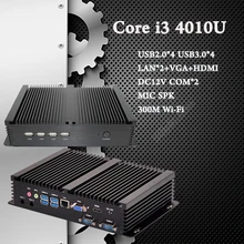 Мини Настольных ПК intel core i3 5005U 4010U Безвентиляторный Промышленный ПРОЦЕССОР опция HDMI VGA 300 М Wifi 4 К HD HTPC USB 3.0 windows компьютер