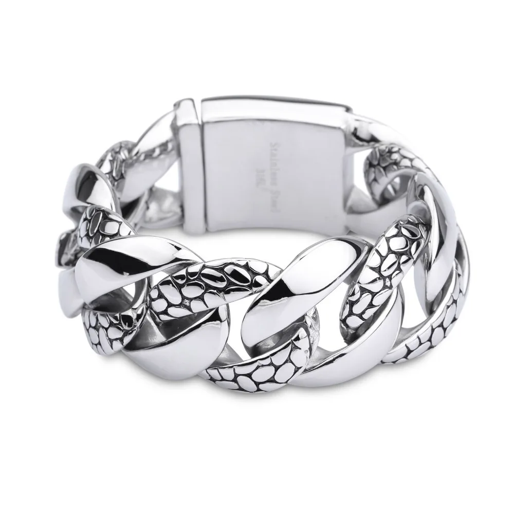 Модный крутой тяжелый браслет с рисунком "Змеиная кожа" Байкер для мужчин 316 нержавеющая сталь популярный Полировочный браслет ювелирные изделия