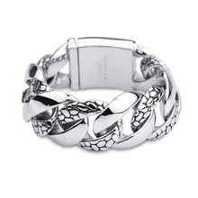 Модный крутой тяжелый браслет с рисунком "Змеиная кожа" Байкер для мужчин 316 нержавеющая сталь популярный Полировочный браслет ювелирные изделия