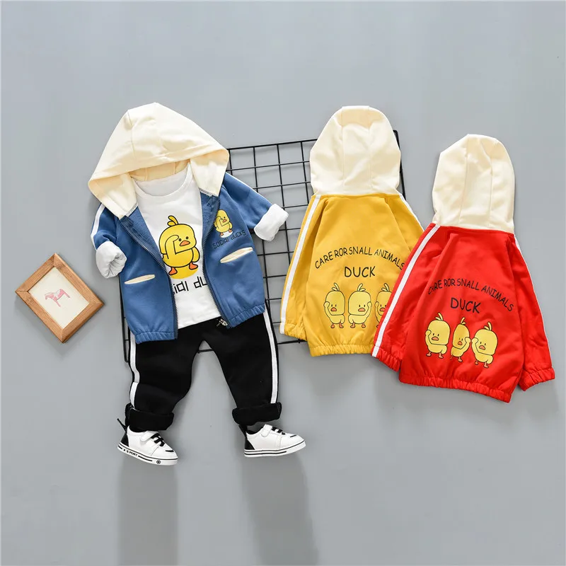 Весенняя детская одежда в Корейском стиле для мальчиков, коллекция года, новая детская одежда на весну и осень Комплект из трех предметов