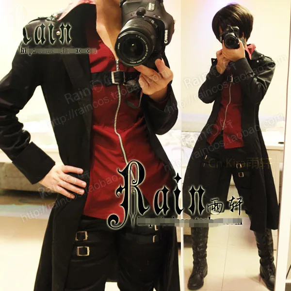 

Hot Anime Attack on Titan Levi Ackerman Hallowmas Party Uniform Suit Cosplay Costume Full Set Free Shipping NEW